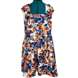 EnFocus Brand Square Neckline Fit & Flare Polyester Blend Dress Women Size 14W